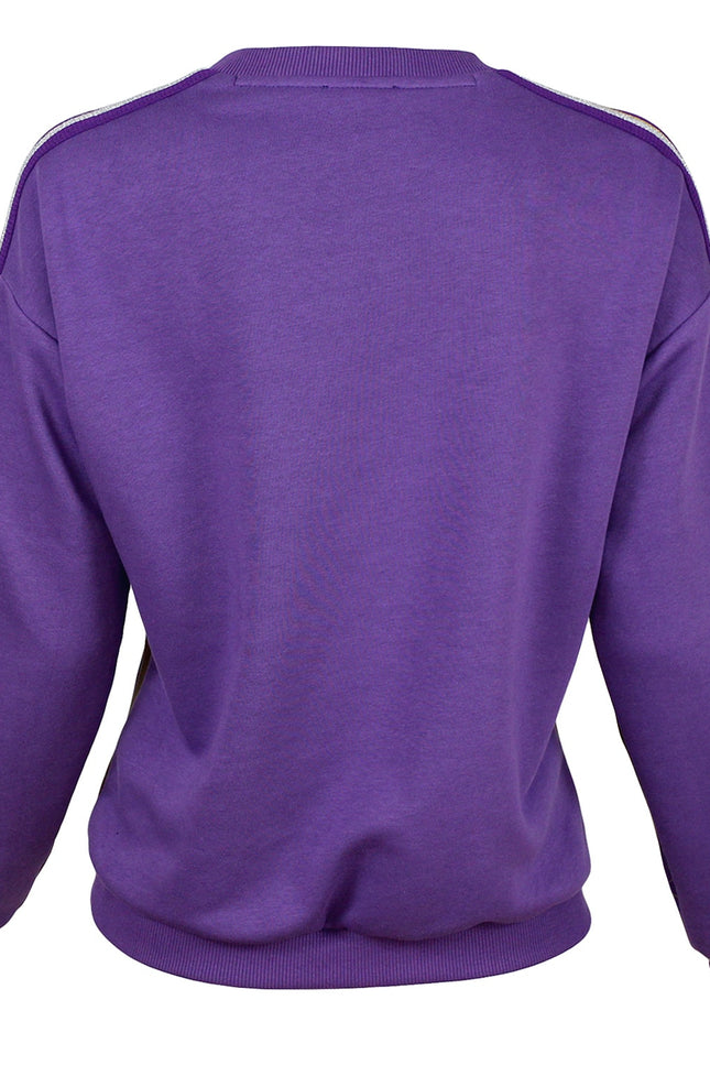 Lalipop Design | Abstract Print & Purple Paneled Sweatshirt