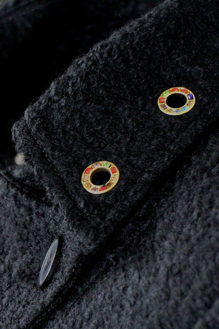 Lalipop Design | Felted Wool-Blend Colorful Eyelet Short Coat