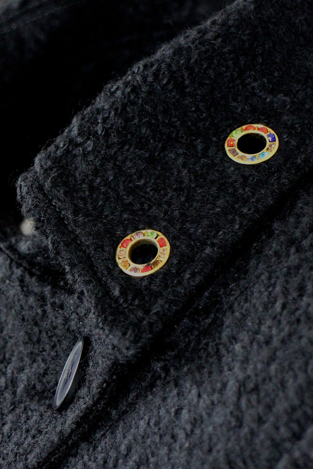 Lalipop Design | Felted Wool-Blend Colorful Eyelet Short Coat