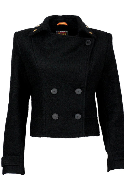 Lalipop Design | Felted Wool-Blend Colorful Eyelet Short Coat