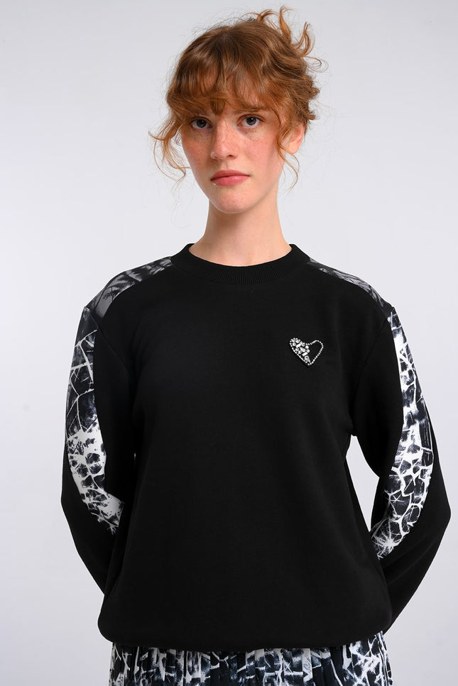 Lalipop Design | Heart Embellished Sweatshirt