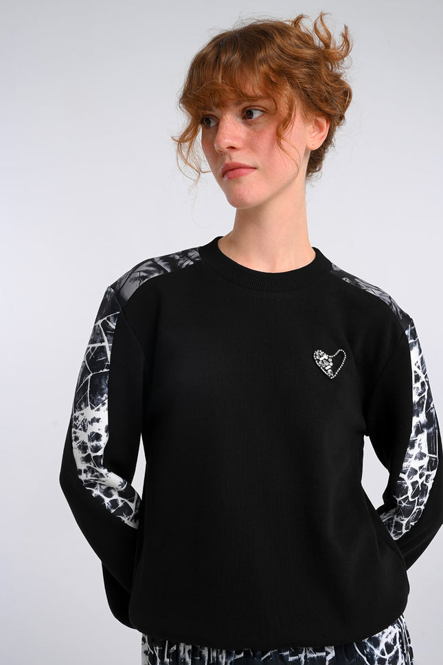 Lalipop Design | Heart Embellished Sweatshirt