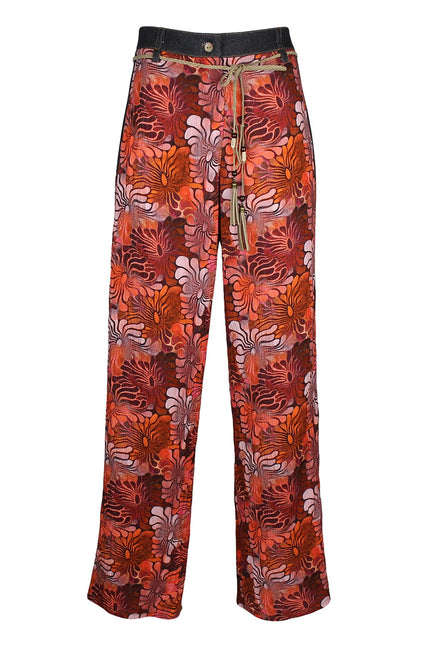 Lalipop Design | Hibiscus Floral Print Wide Leg Trousers