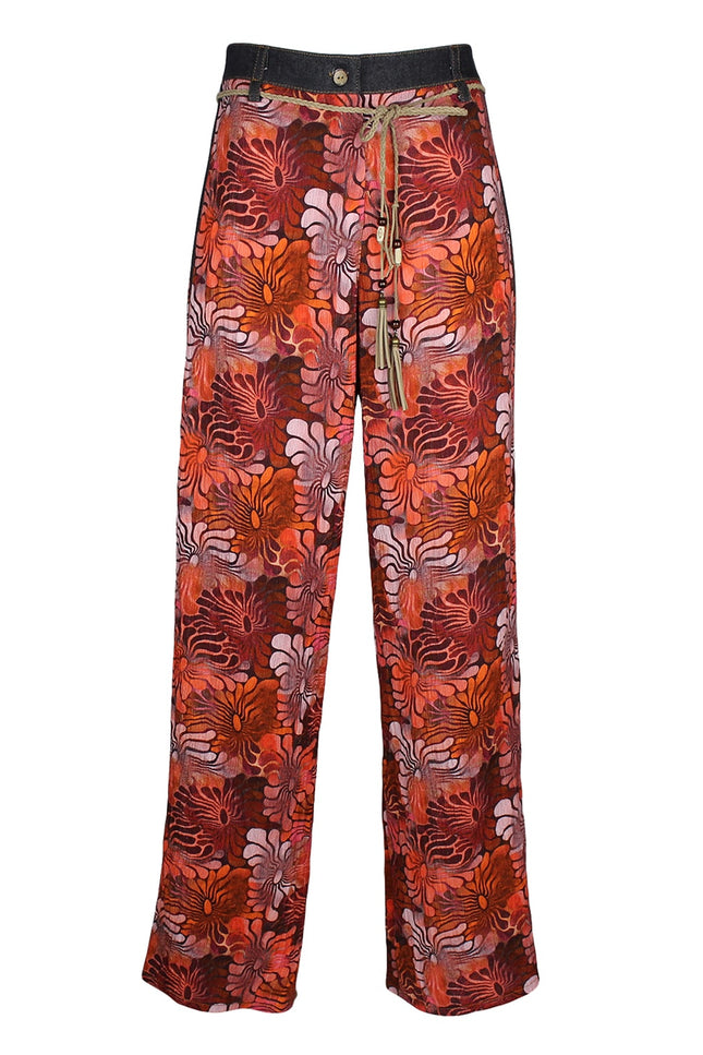 Lalipop Design | Hibiscus Floral Print Wide Leg Trousers