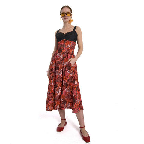 Lalipop Design | Sukienka midi z hibiskusem