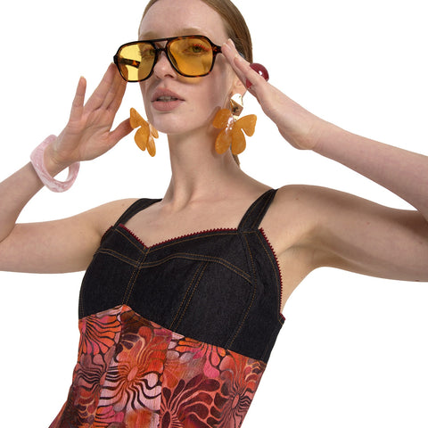 Lalipop Design | Sukienka midi z hibiskusem