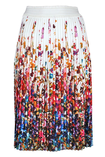 Lalipop Design | Multicolor Floral Print Pleated Knee-Length Mini Skirt
