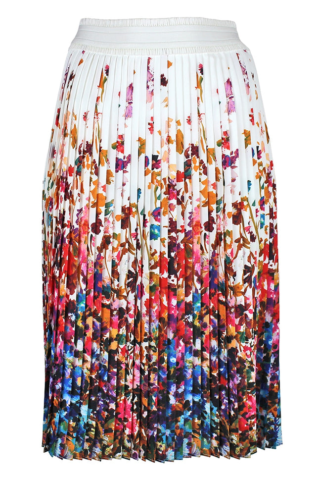 Lalipop Design | Multicolor Floral Print Pleated Knee-Length Mini Skirt