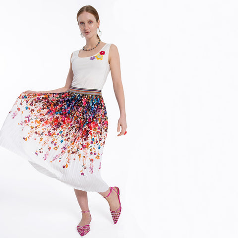 Lalipop Design | Spódnica midi plisowana z kwiatowym nadrukiem