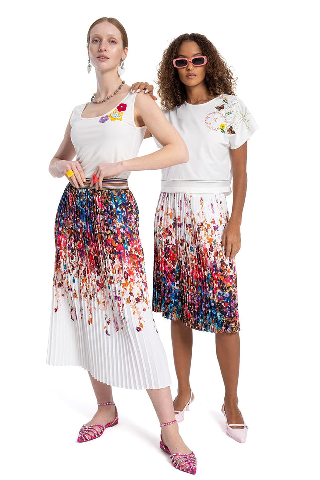 Lalipop Design | Floral Print Pleated Midi Skirt