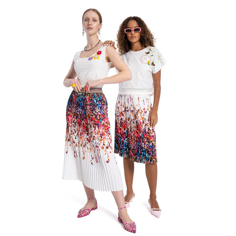 Lalipop Design | Spódnica midi plisowana z kwiatowym nadrukiem