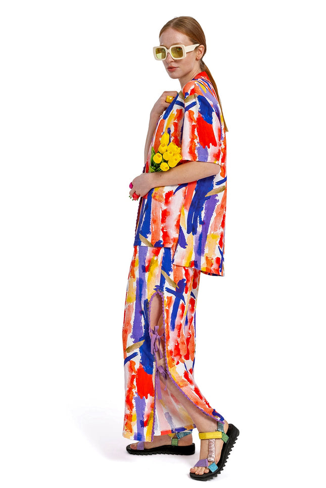 Lalipop Design | Abstract Printed Shirt with Hand-Embroidered Detail