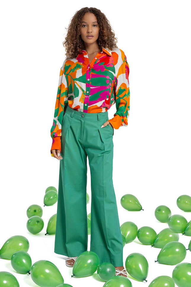 Lalipop Design | Satin Button-Down Blouse