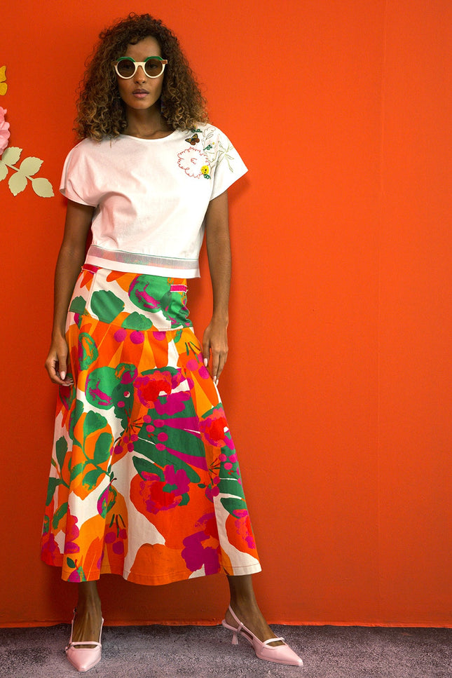 Lalipop Design | Multicolor A-Line Midi Skirt