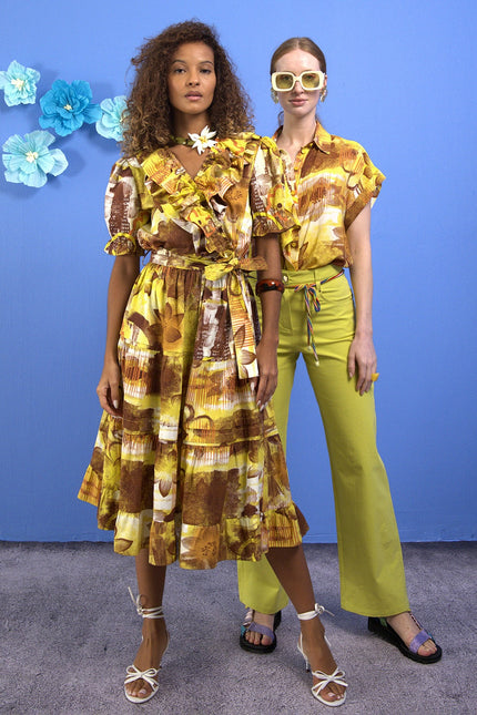 Lalipop Design | Abstract Floral Stretch Midi Dress