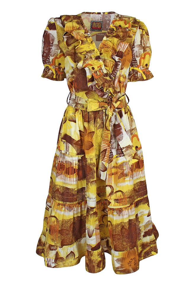 Lalipop Design | Abstract Floral Stretch Midi Dress