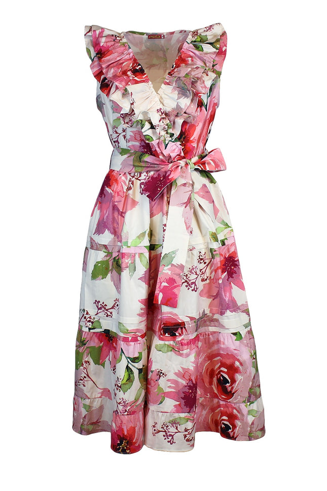 Lalipop Design | Floral Design Stretch Sleeveless Midi Dress