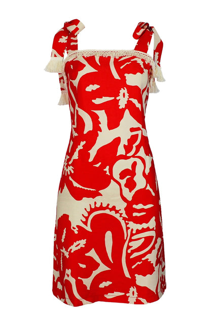 Lalipop Design | Abstract Floral Design Mini Dress with Tieable Straps