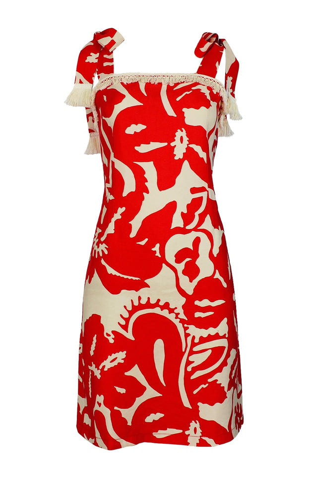 Lalipop Design | Abstract Floral Design Mini Dress with Tieable Straps