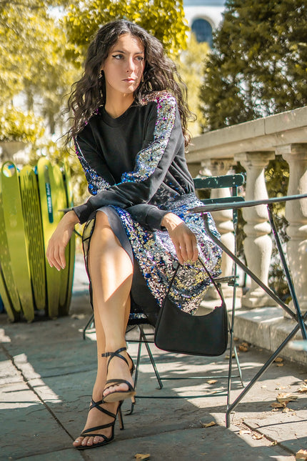 Lalipop Design | Double-Sided Sequin-Embellished A-Line Midi Skirt