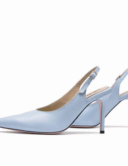 leather slingback stilettos baby blue