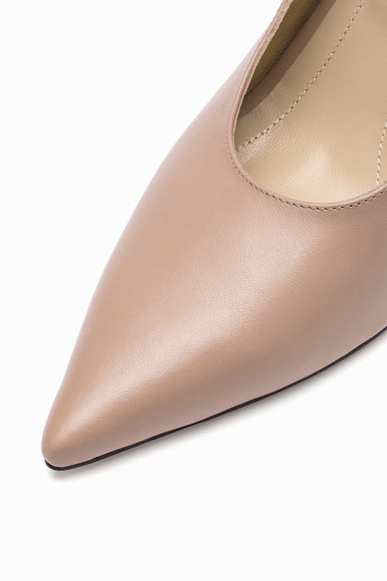 leather slingback stilettos beige detail
