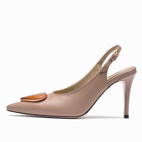 The Mad Shoes | YOKO Slingback Nude Amour Cognac