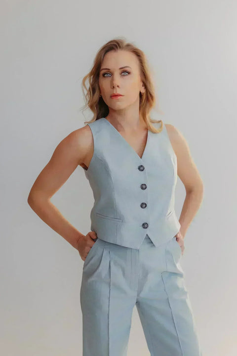 Etanna | Classic Vest Light Blue-Gray