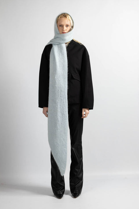 Krista Elsta I Light blue hooded scarf head cover ARIA WRAP