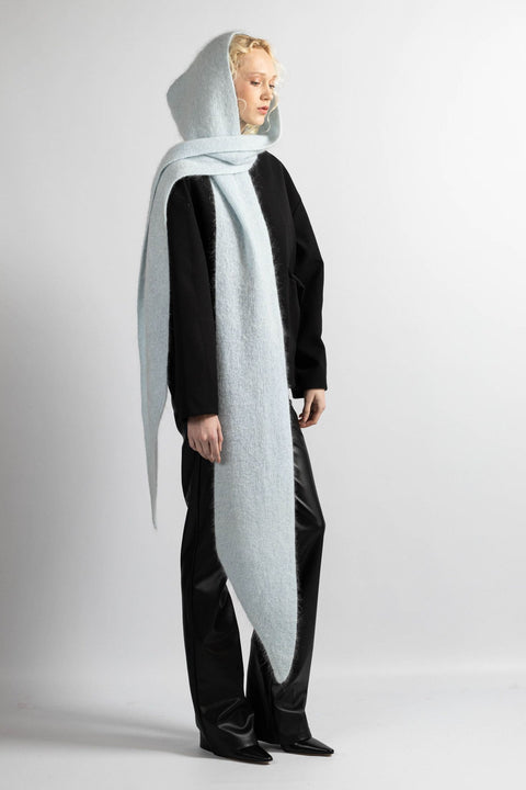 Krista Elsta I Light blue hooded scarf head cover ARIA WRAP