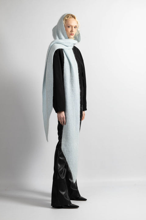 Krista Elsta I Light blue hooded scarf head cover ARIA WRAP