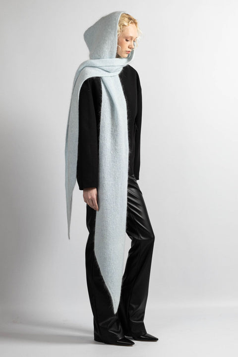 Krista Elsta I Light blue hooded scarf head cover ARIA WRAP