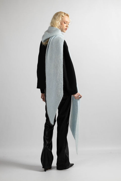 Krista Elsta I Light blue hooded scarf head cover ARIA WRAP