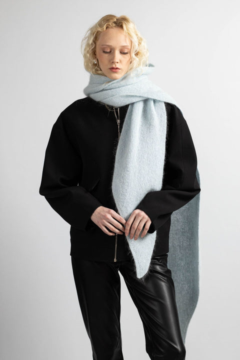 Krista Elsta I Light blue hooded scarf head cover ARIA WRAP