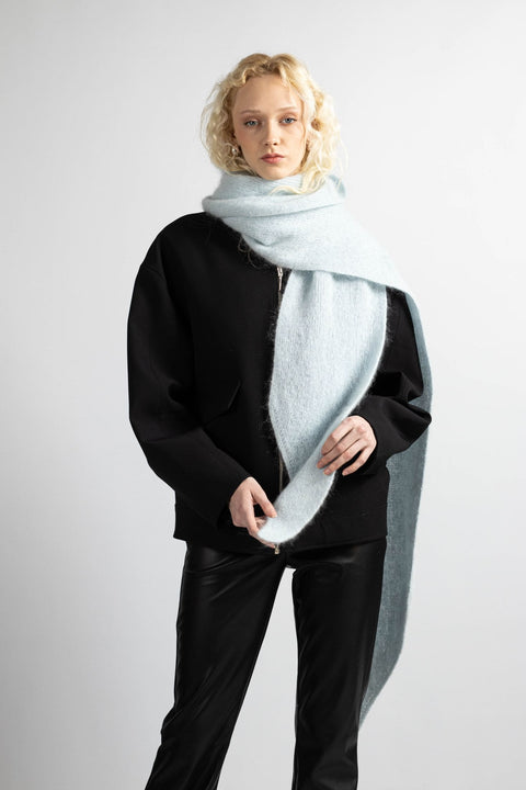 Krista Elsta I Light blue hooded scarf head cover ARIA WRAP