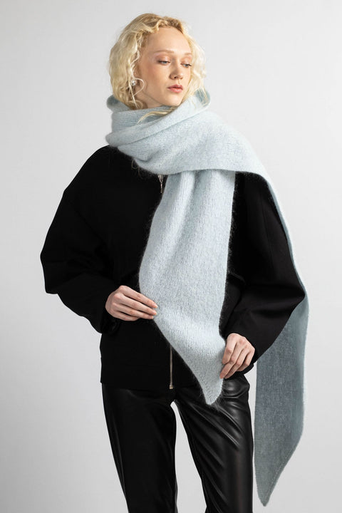 Krista Elsta I Light blue hooded scarf head cover ARIA WRAP