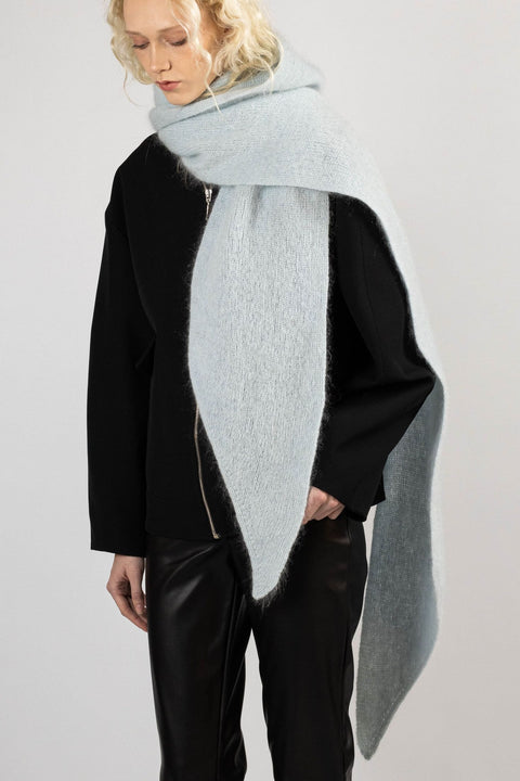 Krista Elsta I Light blue hooded scarf head cover ARIA WRAP