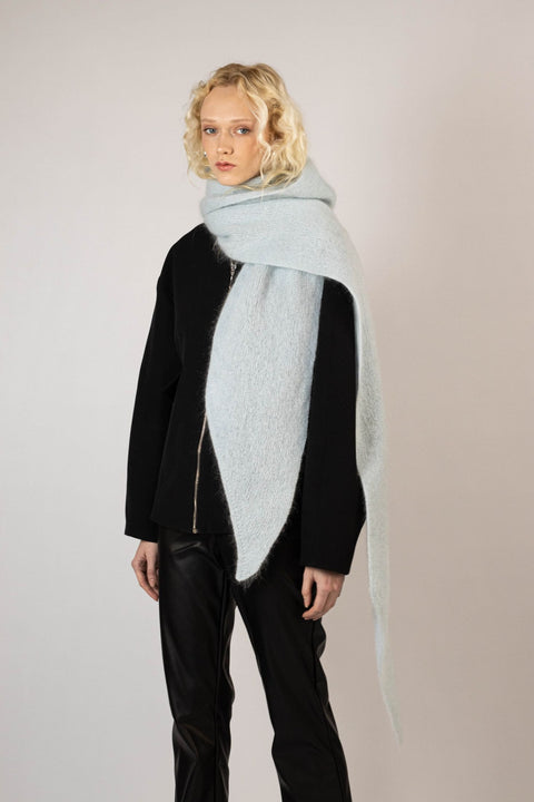 Krista Elsta I Light blue hooded scarf head cover ARIA WRAP