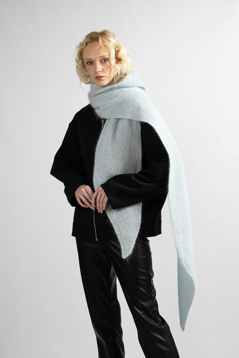 Krista Elsta I Light blue hooded scarf head cover ARIA WRAP