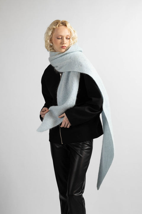 Krista Elsta I Light blue hooded scarf head cover ARIA WRAP