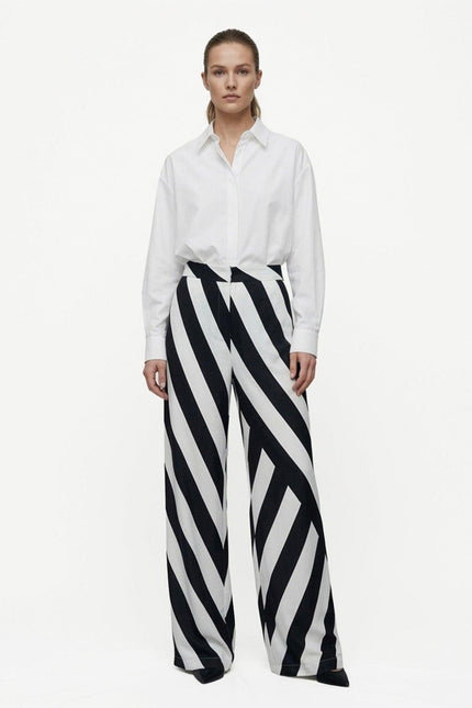 Wide Slouchy Pants - Black & White