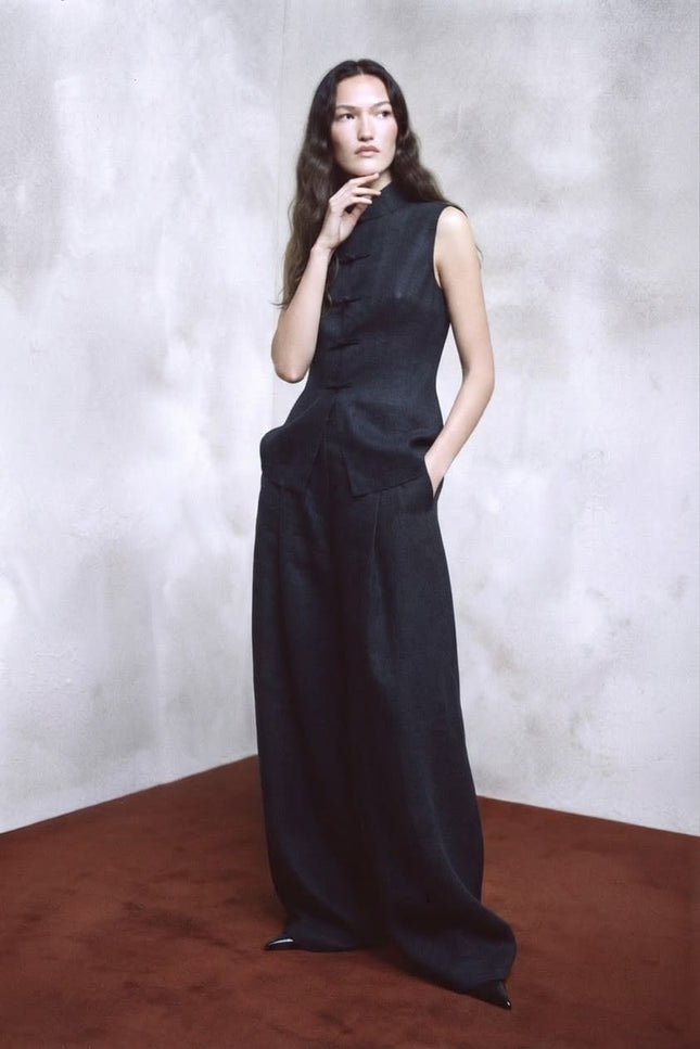 Sumi Linen Trousers and Sumi Linen Vest — product view