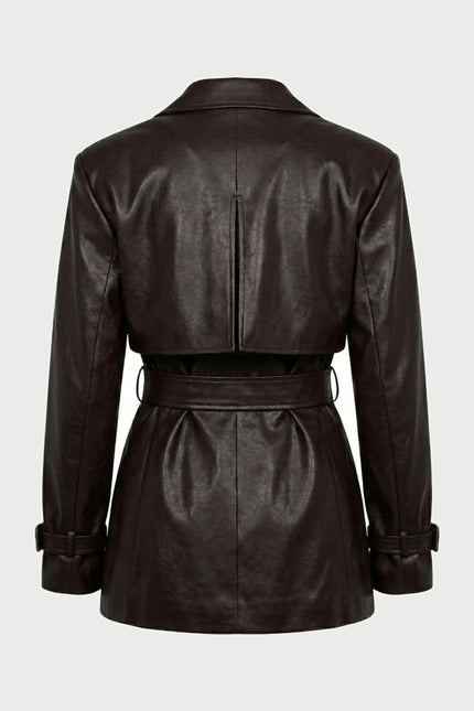 London Plum Color Cropped Trench Coat