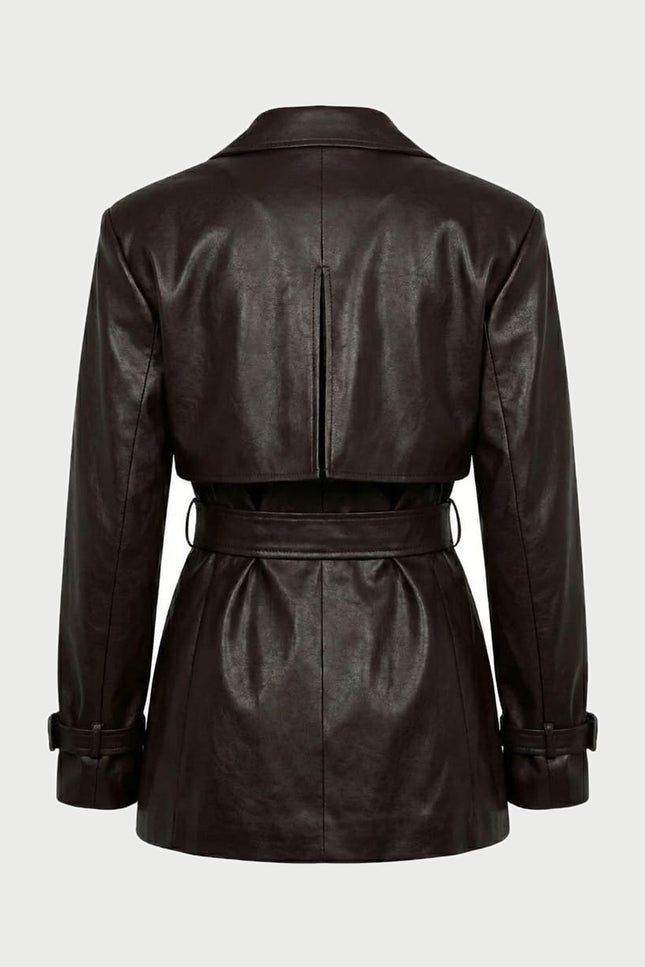 London Plum Color Cropped Trench Coat