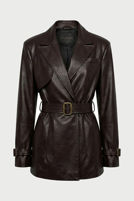 London Plum Color Cropped Trench Coat