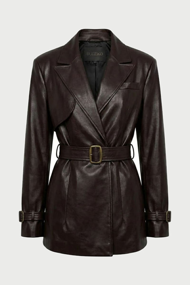 London Plum Color Cropped Trench Coat