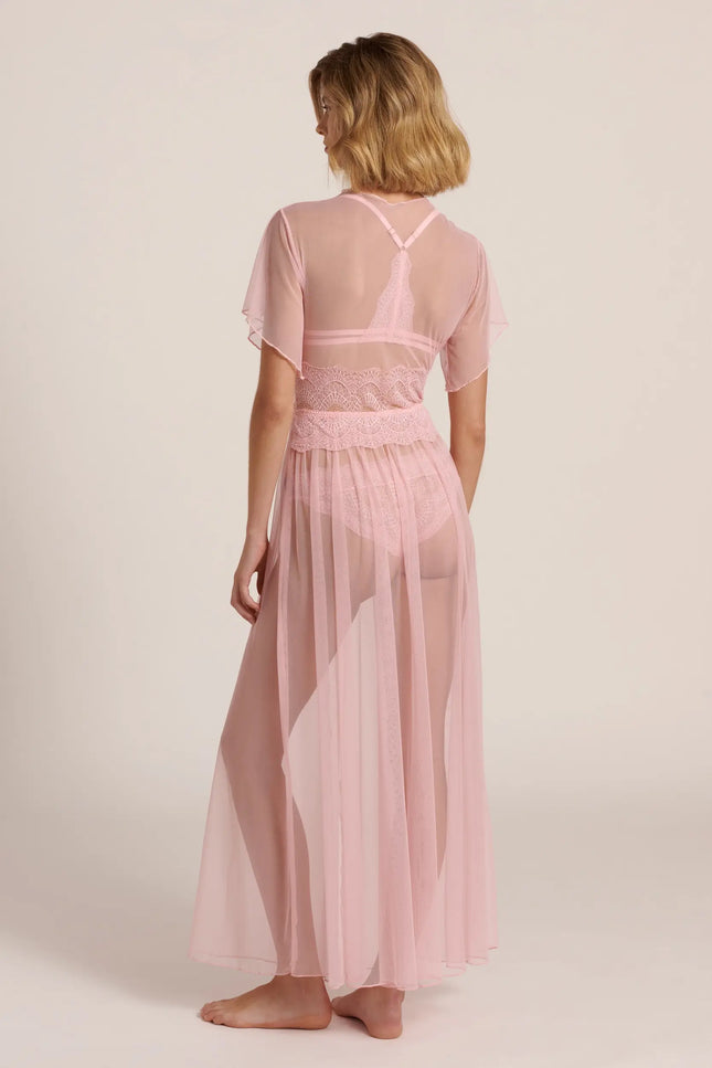 Luciela | PINK SHEER MESH ROBE