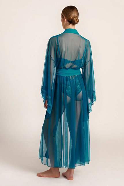 Luciela | TEAL SHEER MESH KIMONO
