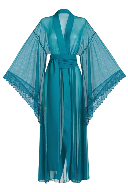 Luciela | TEAL SHEER MESH KIMONO