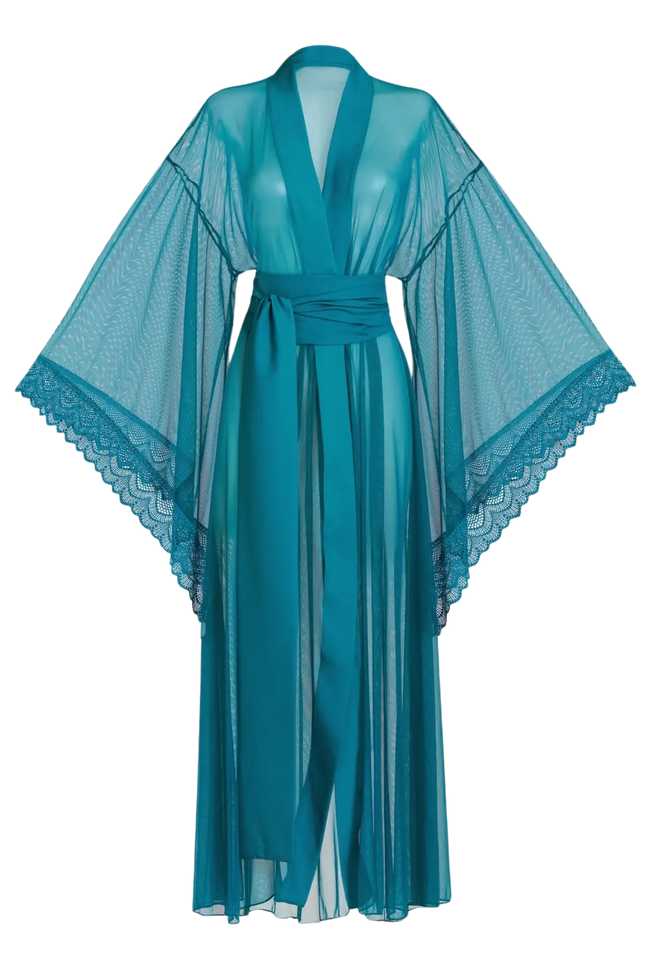 Luciela | TEAL SHEER MESH KIMONO